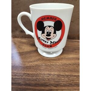 Vintage Mickey Mouse Club Member Mug Walt Disney Productions Pedestal Coffee Cup